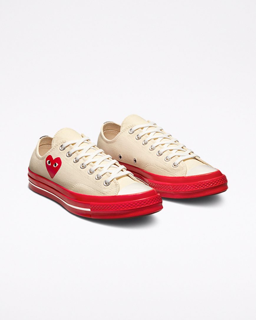 Tenisky Nizke Converse x Comme des Garçons PLAY Chuck 70 Damske Červené | SK ADNSB1